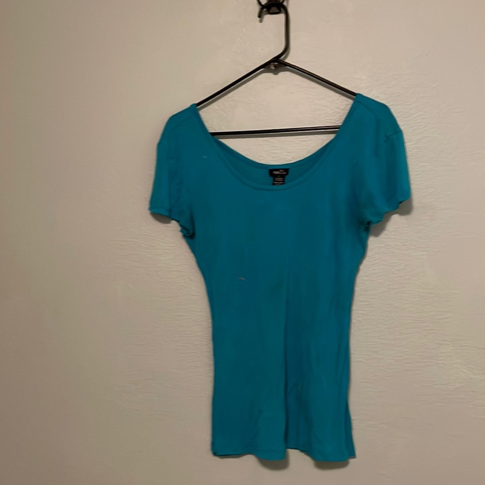 Blue scoop neck t-shirt